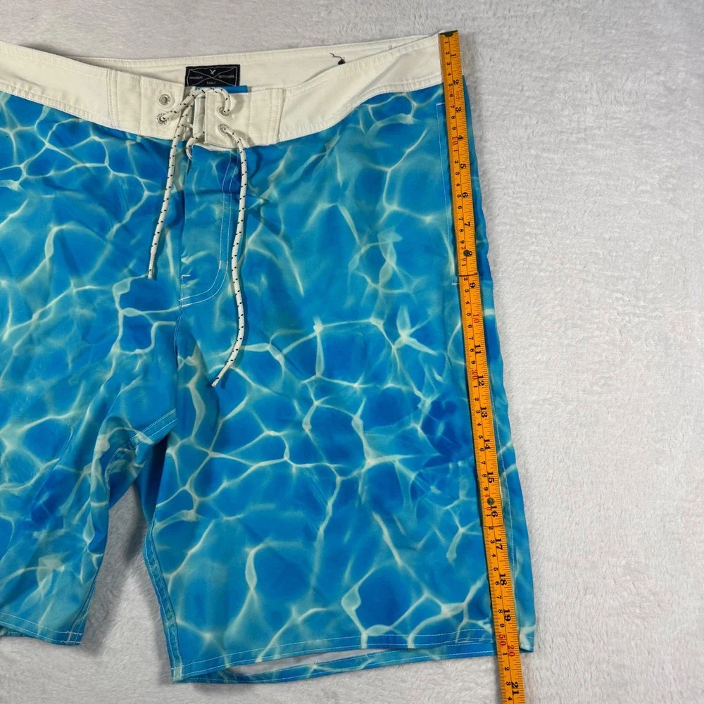 American Eagle Board‎ Shorts Mens Large Vibrant Blue Water Ripple Pool Print